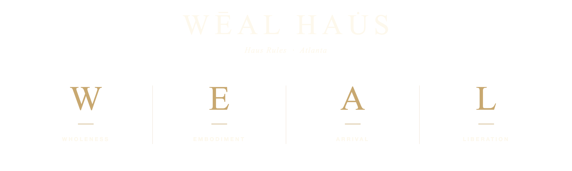 WEAL acronym — Wholeness, Embodiment, Arrival, Liberation